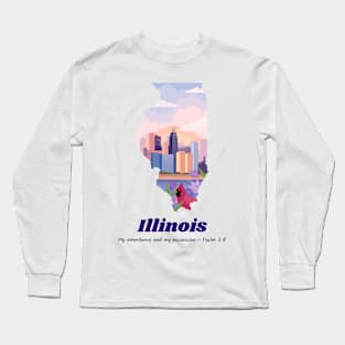 USA State of Illinois Psalm 2:8 - My Inheritance and possession Long Sleeve T-Shirt